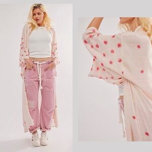*NWOT* Free People Laurel Canyon Printed Rose Duster Kimono - One Size